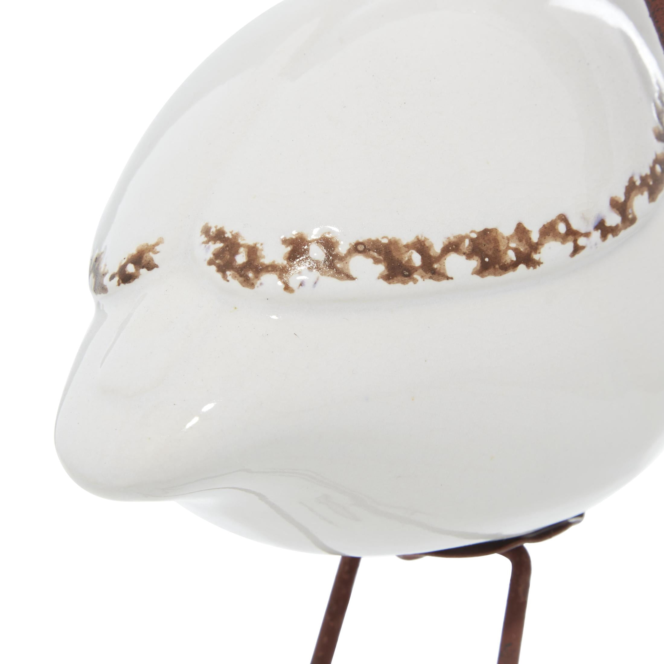 14", 10", 12"H White Ceramic Bird Sculpture, by DecMode (3 Count)