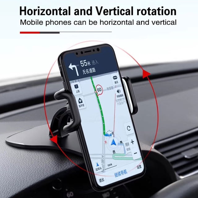 RUNROTOO Soporte Para Teléfono Móvil Para Auto Con Rotación 360 Y Durable Negro