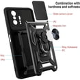 thumbnail image 7 of Case for Xiaomi Mi 11T with Slide Camera Cover,Military Grade Heavy Duty Protection Phone Case Cover with Magnetic Ring Kickstand for Xiaomi Mi 11T Pro/11T 4G SJ Black, 7 of 7