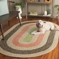thumbnail image 5 of SAFAVIEH Braided Oswin Geometric Machine Washable Reversible Area Rug, Black/Light Green, 5' x 8' Oval, 5 of 13