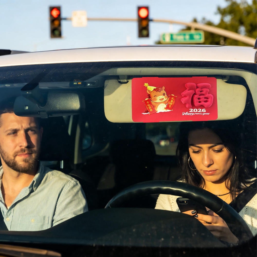 Ksruee Spring Festival Couplets Automotive Horse Stickers Chinese New Year Decorations for Vehicle Suv Truck Door Interior Exterior Women Men Holiday