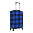 thumbnail image 3 of Daiia Buffalo Plaid Blue Black Luggage Cover, Thickened Washable Travel Luggage Covers, Elastic Unique Baggage Covers for 18-20 inch Luggage-Small, 3 of 9
