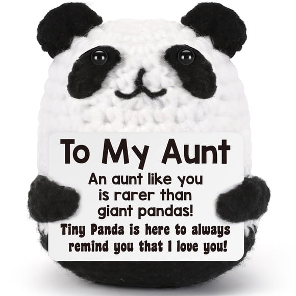 Juguete hecho a mano a ganchillo para pandas, regalo de Bdayption para tía