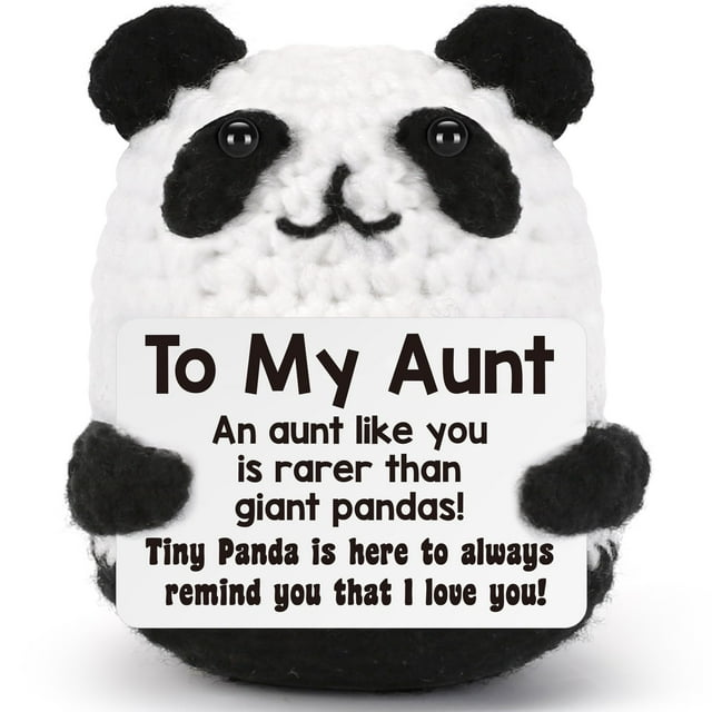 Juguete hecho a mano a ganchillo para pandas, regalo de Bdayption para tía