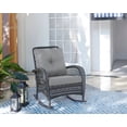 thumbnail image 2 of Manhattan Comfort Furttuo Steel Rattan Outdoor Rocking Chair with Cushions in Grey, 2 of 3