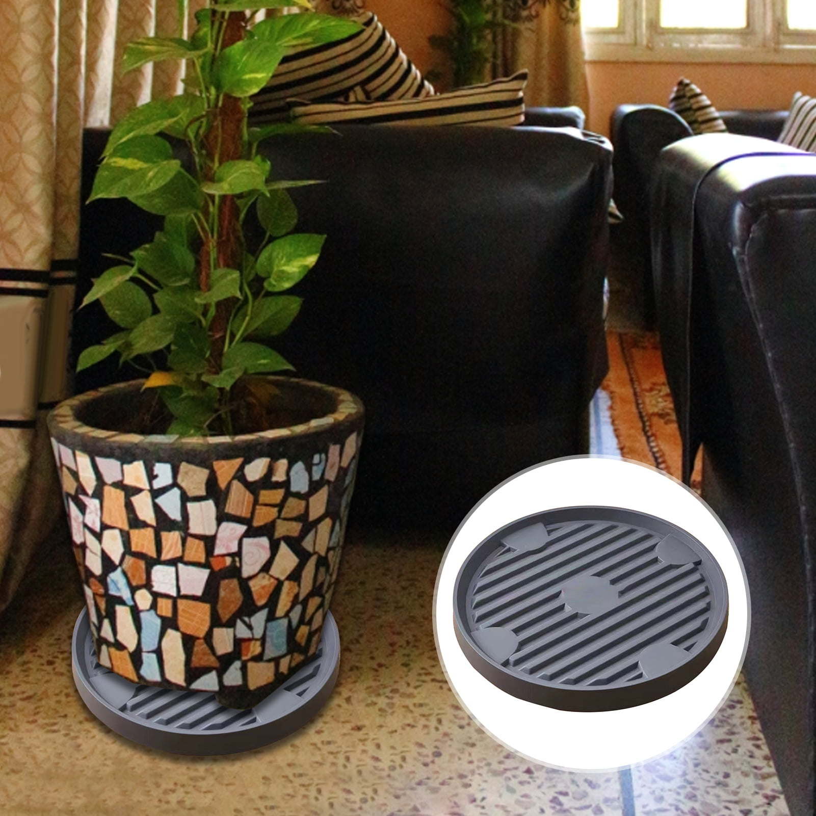 CherryHome Streamlined Plant Tray Mobile Stand Mobile Flowerpot Stand