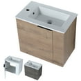 thumbnail image 4 of KTENME 22'' Wall-Mounted Bathroom Vanity With Ceramic Sink Easy Assembly Modern Bathroom Storage Cabinet (22 x 13 x 19.7in), 4 of 9