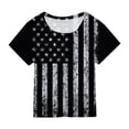 thumbnail image 2 of Gerichy Summer Short T-Shirts for Girls Short Sleeve Tee Summer Crewneck T Shirt for Girls 4th Of July Shirt Girls Tees Toddler Kids USA Flag Independence Day Patriotic Shirt, 2 of 3