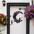 thumbnail image 4 of Farship Halloween Wreath for Front Door Halloween Moon Wreath with Mini Black Cat Grapevine Wreath Halloween Door Wreath Decorations for Home Party Indoor Outdoor-14", 4 of 7