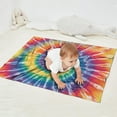 thumbnail image 2 of Colorful Rainbow Tie Dye Spiral Pattern Blanket,Comfortable Soft Flannel Throw Blanket,All Season,Warm Lightweight Blankets for Sofa Bed Couch Living Room Chair,30"x40", 2 of 4