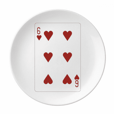 

Heart 6 Playing Cards Pattern Plate Decorative Porcelain Salver Tableware Dinner Dish