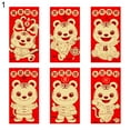 thumbnail image 2 of 6Pcs/Set 3D Effect Paper Creative Tiger Pattern Red Pocket Hot Stamping Lucky Money Bag for Spring Festival, 2 of 8