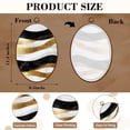 thumbnail image 3 of Canvas Wall Art Golden Ink Wash Style Abstract Black White Gold Waves Marble Texture Oval Framed Canvas Prints Vintage Wall Hanging Decor for Home Office Decorations 8.6"x11.4", 3 of 7