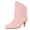 Pink, variant on XYD Women Classical Low Kitten Heel Pull On Short Bootie Closed Pointy Toe Ankle Boots Dressy Daily Graceful Shoes Size 8 Purple