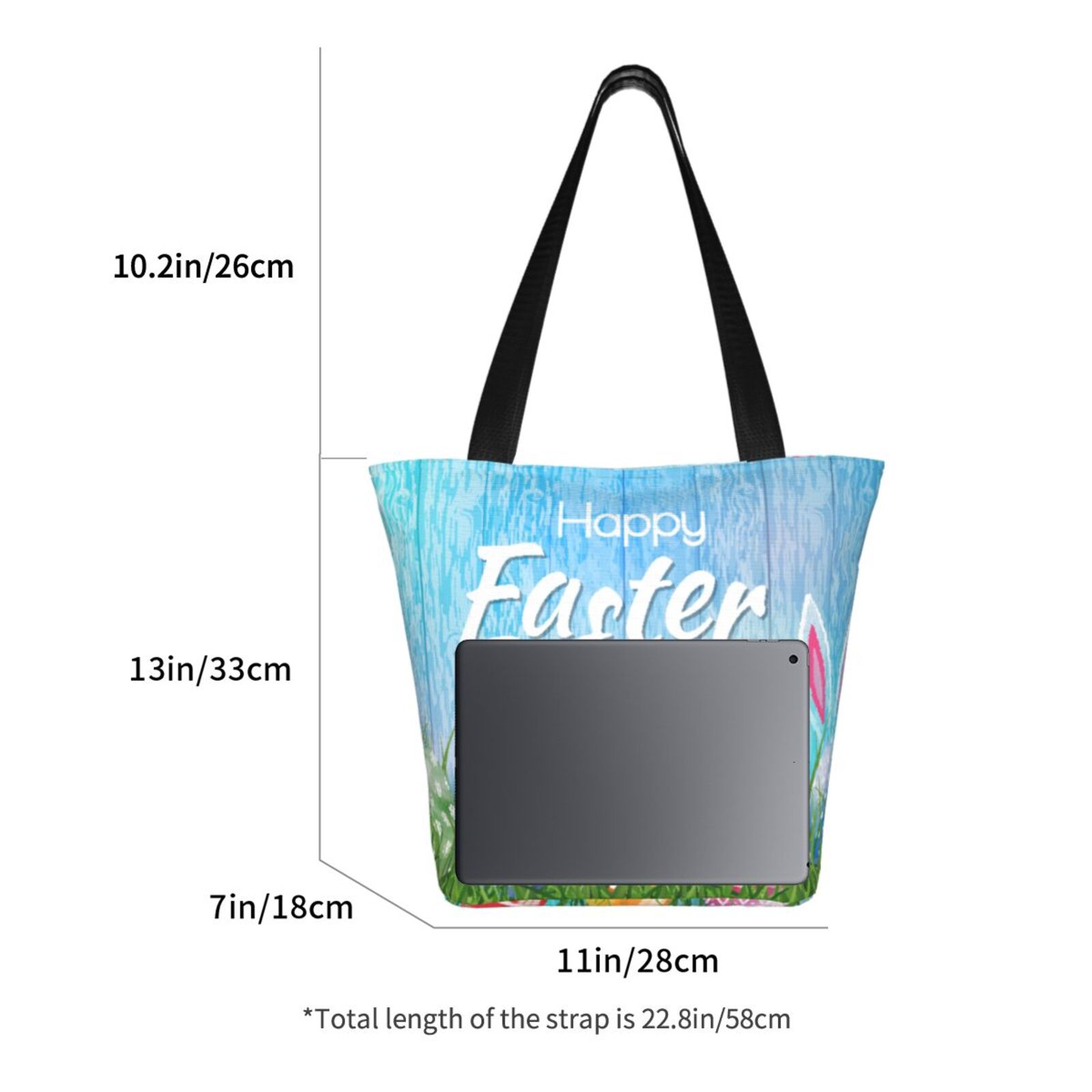Ratiio Happy Easter Print Shoulder Bag for Women, Polyester Crossbody Purse Lightweight Handbag for Daily Travel and Casual Use