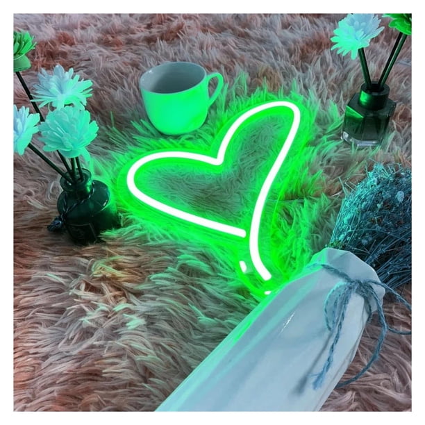 Letrero De Neón Con Forma Corazón Luz , Nocturna Regulable Alimentada Por USB Para Decoración Pared 30cmx30cm