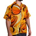 thumbnail image 2 of Basketball Men's Short Sleeve Poplin Button Down Shirts - Casual Printed Summer Beach Tops for Men, 2 of 6