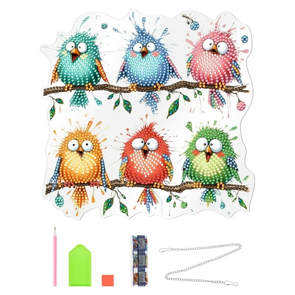Acrylic 5D Diamond Art Hanging Kit Cultivate Hands on Skill Diamond Art Painting Window Pendant Add Fun Hanging Ornament for Home