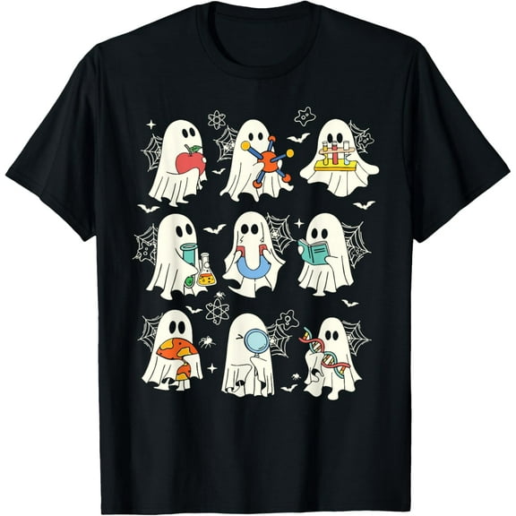 Science Teacher Ghost Laboratory Teacher Gifts Retro Halloween T-shirt