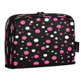 thumbnail image 2 of Pencil Bag with Magnetic Foldable Base Large Capacity Stand-Up Pencil Case Durable Nylon Pen Pouch Pink and White Polka Dots, 2 of 7