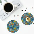 thumbnail image 4 of Vsdgher Animals In Camping Leather Coasters for Drinks, Durable Drink Coasters 4 Set for Tabletop Protection, Luxurious Home Décor and Housewarming Gift ( {designName})Round Shape, 4 of 6
