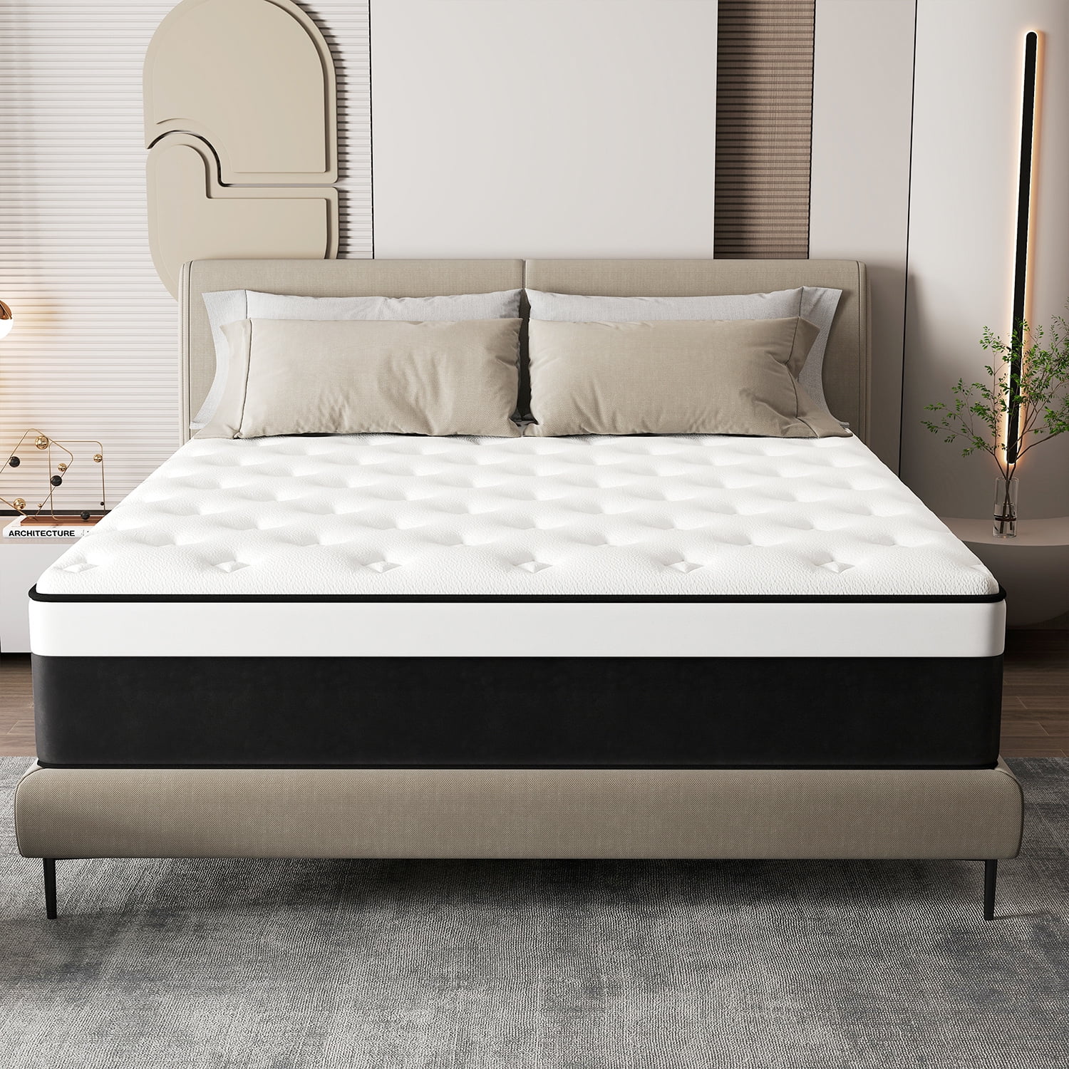 12 Inch Twin Mattress Gel Memory Foam Spring Hybrid Mattress In A Box