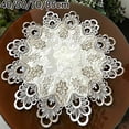 thumbnail image 3 of Round Tablecloth Lace Floral Table Cover Dustproof Home Festival Table Cloth, 3 of 5