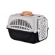 thumbnail image 2 of Bolsa de transporte para mascotas para gatos, caja de plástico portátil aprobada por aerolíneas con asa de mano, contenedor ligero para transporte de mascotas para viajes en coche, negra y gris, 2 of 6