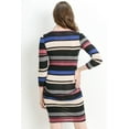 thumbnail image 3 of Striped 3/4 Sleeve Maternity Nursing Bodycon Dress, 3 of 5