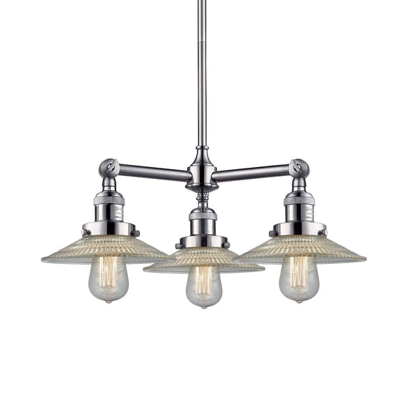 Innovations Lighting 207 Halophane Halophane 3 Light 22" Wide Chandelier - Nickel