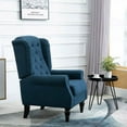 thumbnail image 3 of Yardi Yarda Fabric Tufted Club Accent Chair, Chair with Wooden Legs for Indoor, Blue, 3 of 8