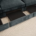 thumbnail image 4 of Newest Modern Chenille Armchair, Grey Velvet Upholstered Single Seater, Built-in Storage Ottoman, Space Saving Design for Small Living Rooms, 4 of 9