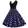 thumbnail image 4 of IROINNID Sleeveless V-Neck Dress For Women Fashion Flare Vintage Dress Prom Swing Polka Dot Party Dress Prints Below The Knee A-Line Dress, 4 of 6