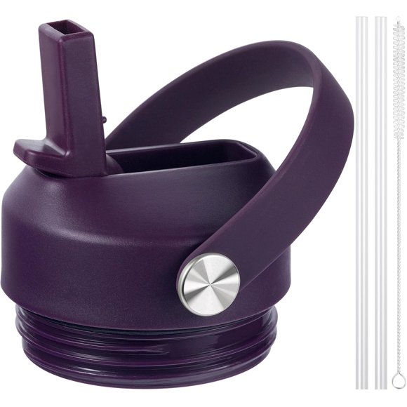 TRAHOO-Straw Lid for Yeti Rambler 18 26 36 46 64 oz, Lid with Straws and Flexible Handle, Replacement Cap for Yeti 18oz 26oz 36oz 64oz Rambler Water Bottle Straw Cap, Nordic Purple