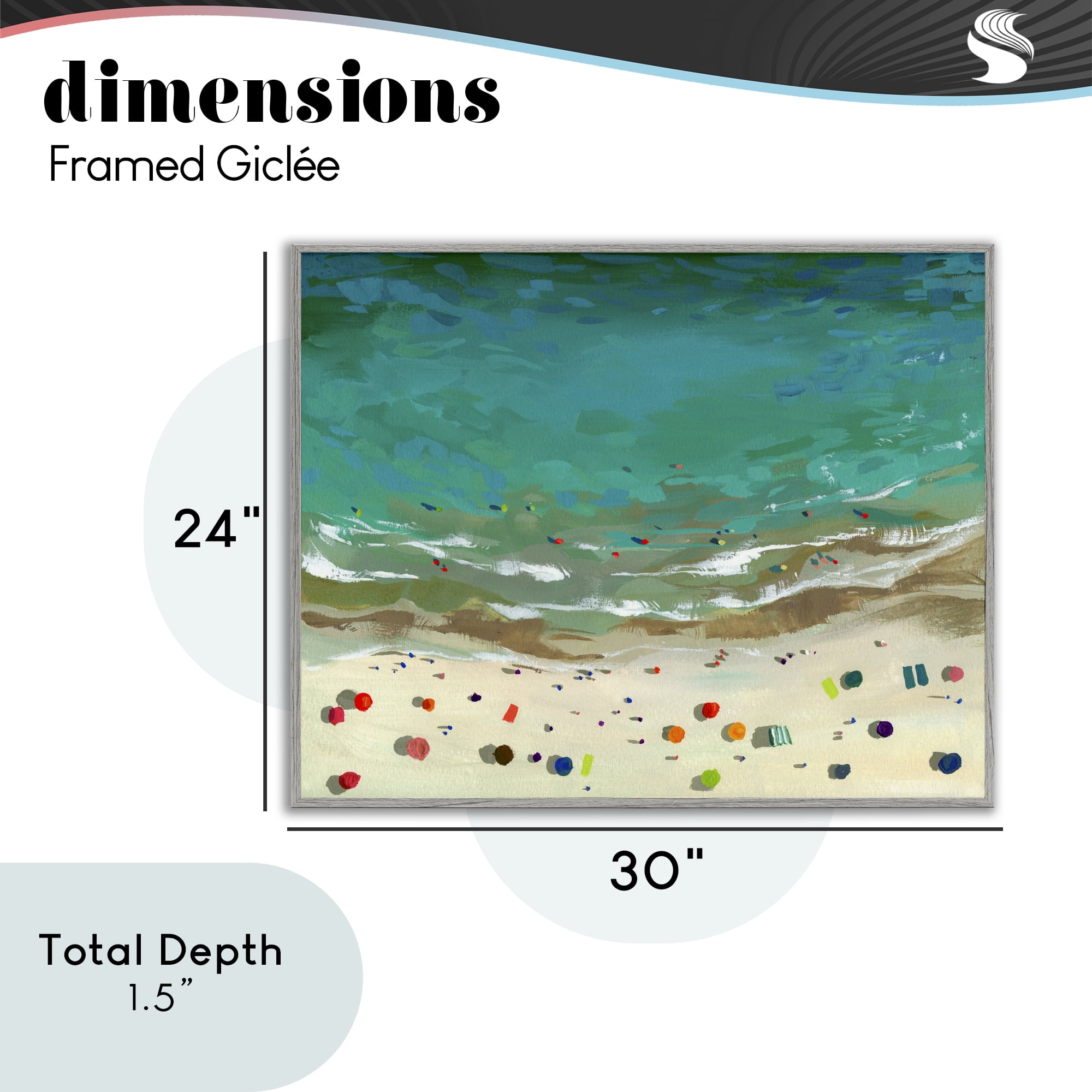 Stupell Industries Aerial Turquoise Shoreline Gray Framed Giclee Art, design by Brook Page