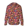 thumbnail image 3 of Uemuo Skull blue daisy flower Pattern Women's Full Zip UPF 50+ Sun Protection Hoodie Jacket Long Sleeve Sun Shirt Hiking Outdoor Performance with Pockets-, 3 of 9