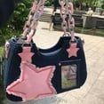 thumbnail image 3 of Splicing Hit Color Handbag Niche Design Chain Cowboy Handbag Star American Retro Itabag Y2k Shoulder Bag 2023 New Women‘S Bag FGS, 3 of 7