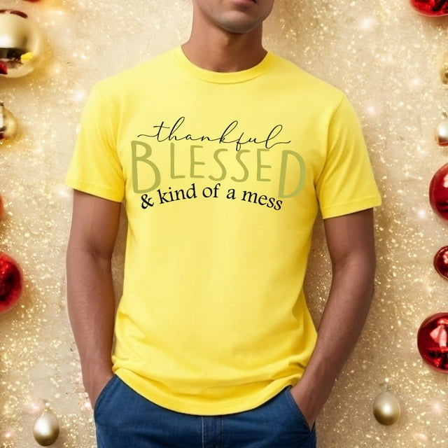 Thankful Blessed Kind Of A Mess Shirt, Thanksgiving Shirt, Gift For Family, Fall Sweatshir - Pepper - S