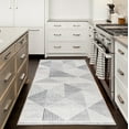 thumbnail image 2 of ReaLife Rugs Machine Washable Area Rug Runner - Living Room Bedroom Bathroom Kitchen Entryway Office - Padded Low Pile Stain Resistant Premium - Modern Geometric Contemporary - Miles - Gray 2'6" x 8', 2 of 5