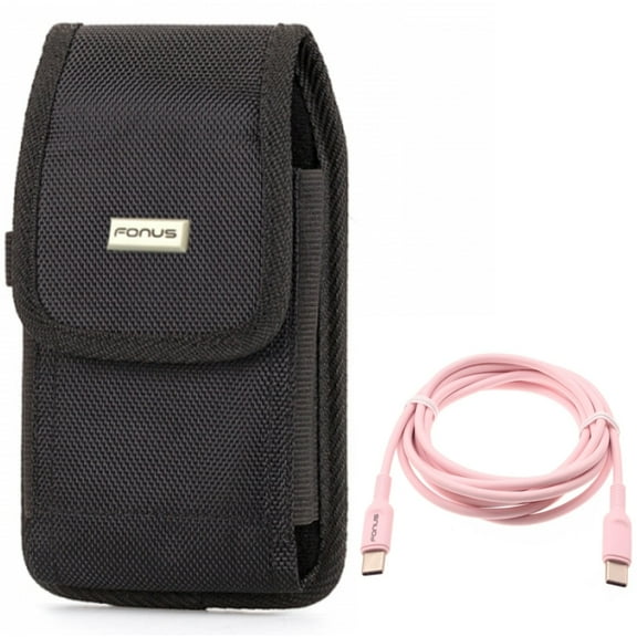 Case Belt Clip w Pink 6ft Long Cable for Samsung Galaxy S22 Ultra,S21,S21 Ultra,S21 Plus,Ultra S20 Plus,S20 Fan Edition,Fan FE 5G - Swivel Holster Rugged, USB-C to Type-C PD Fast Charger Cord