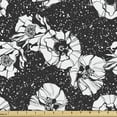 thumbnail image 1 of Sketch Upholstery Fabric by the Yard, Composition of a Detailed Art of Poppy Flowers on a Spotted Background, Decorative Fabric for DIY and Home Accents, 5 Yards, Charcoal Grey White by Ambesonne, 1 of 4