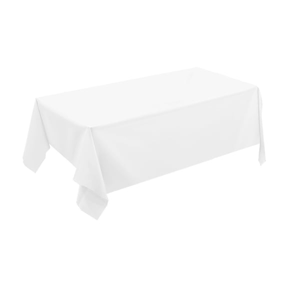 Beautynvta Disposable Plastic Tablecloth, Thick Solid Color Waterproof & Oilproof Tablecloth for Parties, Picnics & Events, Holiday Decor, 54x108 Inch, White