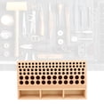 thumbnail image 2 of Leather Craft Tool Box, Practical Leather Craft Tool Holder Leather Tool Rack, For DIY Leather Craft Wood 98 Holes, 2 of 8