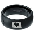 thumbnail image 2 of Tungsten North Dakota The Peace Garden State Heart Band Ring 8mm Men Women Comfort Fit Black Dome Polished, 2 of 4