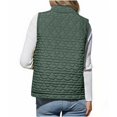 thumbnail image 5 of Women's Stand Collar Sleeveless Vest, Quilted Zip Up Vest, Lightweight Puffer Vest, Warm Winter Vest Top, Casual Outerwear Vest, Pocket Detail Sleeveless Jacket Blackish Green, 5 of 7