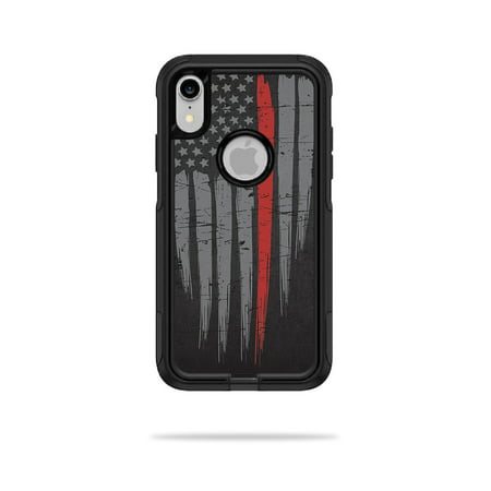 Skin for OtterBox Commuter iPhone XR Case - Thin Red Line | Protective, Durable, and Unique Vinyl Decal wrap cover | Easy To Apply, Remove, and Change (Escort Redline Xr Best Price)