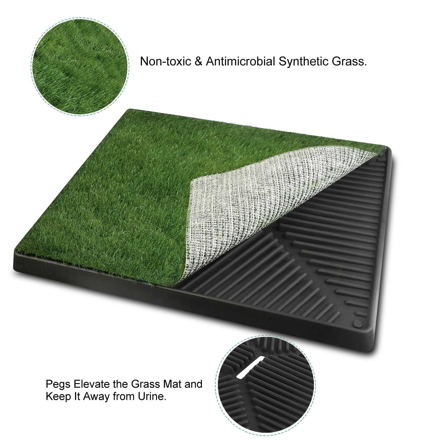 Moclever Puppy Potty Training Grass Pad 25x20in Dog Pee Pad for Small Medium Dogs Indoor Outdoor Use