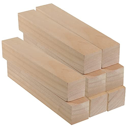 8 PCS 2 x 2 x 12 Inch Pine Lumber Carving Blocks, Unfinished Rectangles Wood Blanks for DIY Carving, Art and Craft Whittling