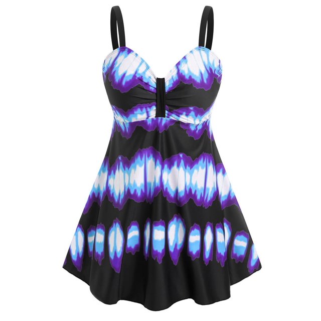 Tallas grandes Corbata Tinte Empire Cintura Tankini Traje de baño Rosegal Vestidos casuales de talla grande