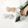 thumbnail image 5 of 1 Pair Grey Bow Shoe Clips Wedding Rhinestone Bow Shoe Buckles Bridal Removable Shoe Clips Bowknot Shoe Buckle Bag Clothing Hair Decorations, 5 of 9